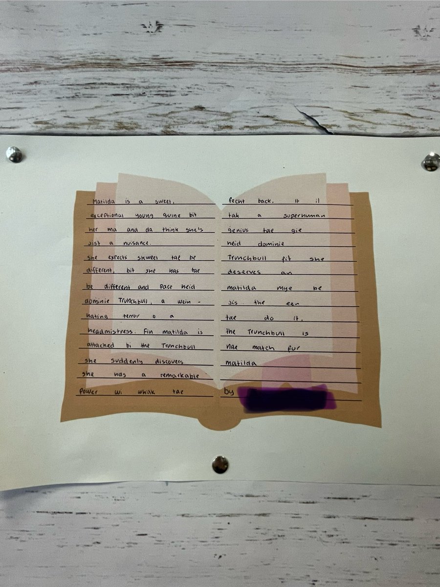 AlfordEnglish's tweet photo. Some affa fine Doric stories Roald Dahl style #S2English #BGE #Creativity 🩵 https://t.co/uEtyeXMETe
