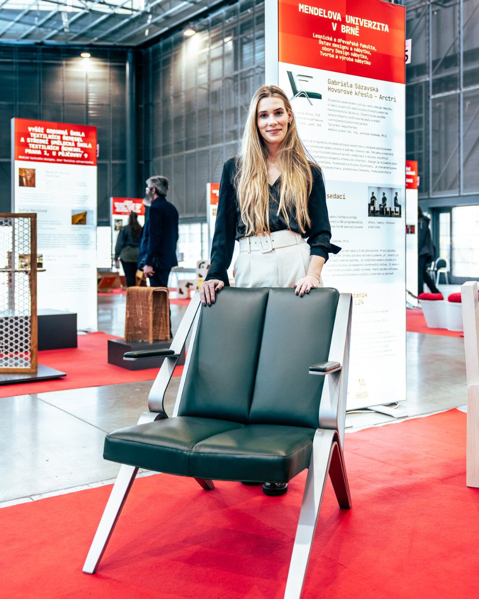 Lesnická a dřevařská fakulta MENDELU (@ldf_mendelu) on Twitter photo V soutěži Studentský design 2025 konané v rámci veletrhu Mobitex na BVV uspěla Gabriela Sázavská, studentka SP Design nábytku <a href="/ldf_mendelu/">Lesnická a dřevařská fakulta MENDELU</a> Cenu čalounického řemesla obdržela za Hovorové křeslo – Arctri. Číst více → bit.ly/designnaldf V soutěži Studentský design 2025 konané v rámci veletrhu Mobitex na BVV uspěla Gabriela Sázavská, studentka SP Design nábytku <a href="/ldf_mendelu/">Lesnická a dřevařská fakulta MENDELU</a> Cenu čalounického řemesla obdržela za Hovorové křeslo – Arctri. Číst více → bit.ly/designnaldf