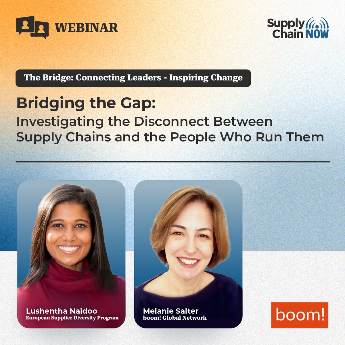 Supply Chain Now (@_supplychainnow) on Twitter photo How can we bridge the gap between high-performing supply chains & teams?
<a href="/ScottWLuton/">Scott W. Luton</a> & Karin Bursa are joined by Melanie Salter from boom! Global Network & Lushentha Naidoo from ESDP today at 12 PM EDT to dive into this!
🔗 Register Now: bit.ly/3Qqi2uO How can we bridge the gap between high-performing supply chains & teams?
<a href="/ScottWLuton/">Scott W. Luton</a> & Karin Bursa are joined by Melanie Salter from boom! Global Network & Lushentha Naidoo from ESDP today at 12 PM EDT to dive into this!
🔗 Register Now: bit.ly/3Qqi2uO