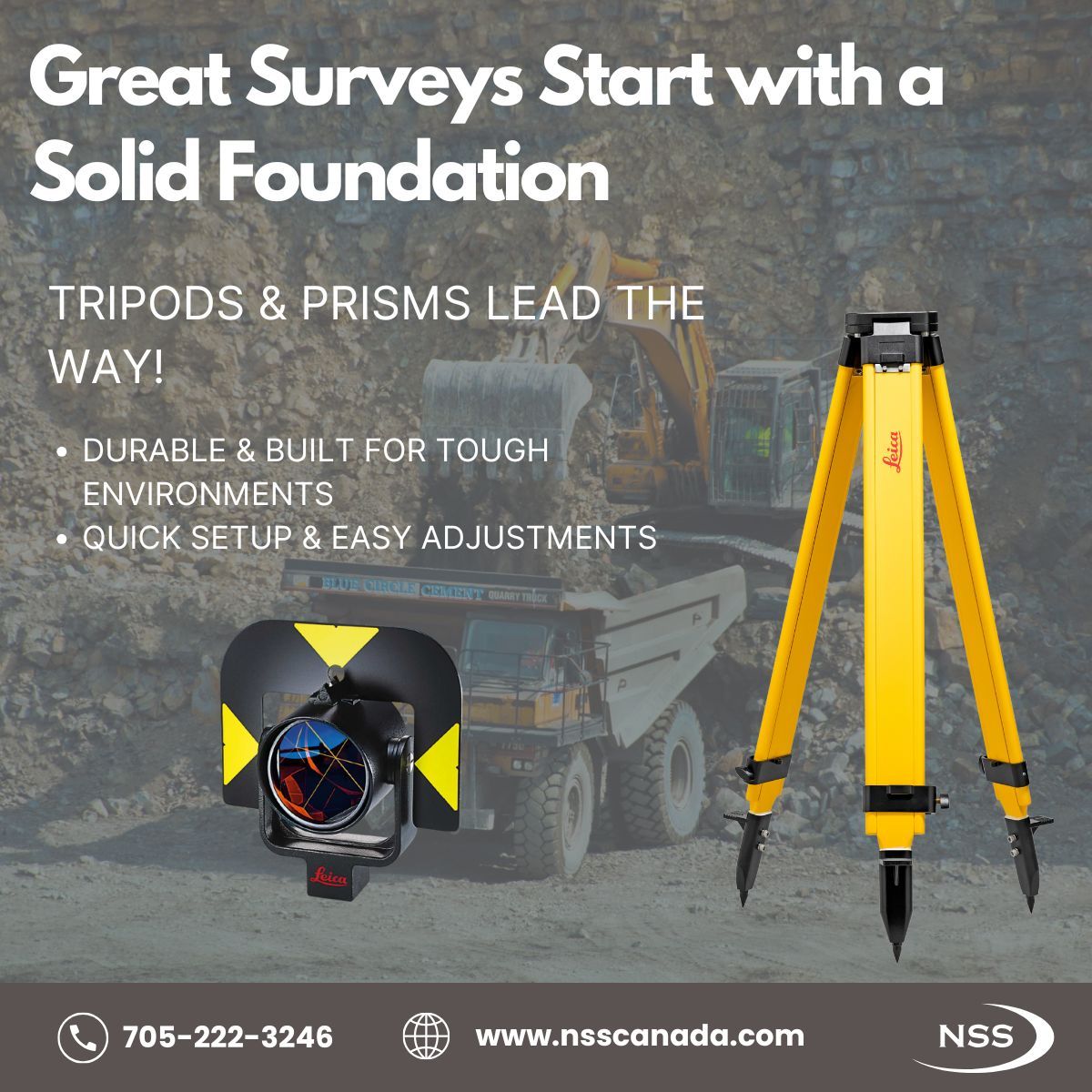 NSS Canada π¨π¦ (@nsscanadainc) on Twitter photo Solid surveys begin with reliable tools. Tripods and prisms are the backbone of precision, guiding every project to success.
Reach out now to Mohamed, our BDM- Geomatics, at MohamedB@nsscanada.com.
Visit our website to explore more - buff.ly/93uQ0g5 Solid surveys begin with reliable tools. Tripods and prisms are the backbone of precision, guiding every project to success.
Reach out now to Mohamed, our BDM- Geomatics, at MohamedB@nsscanada.com.
Visit our website to explore more - buff.ly/93uQ0g5