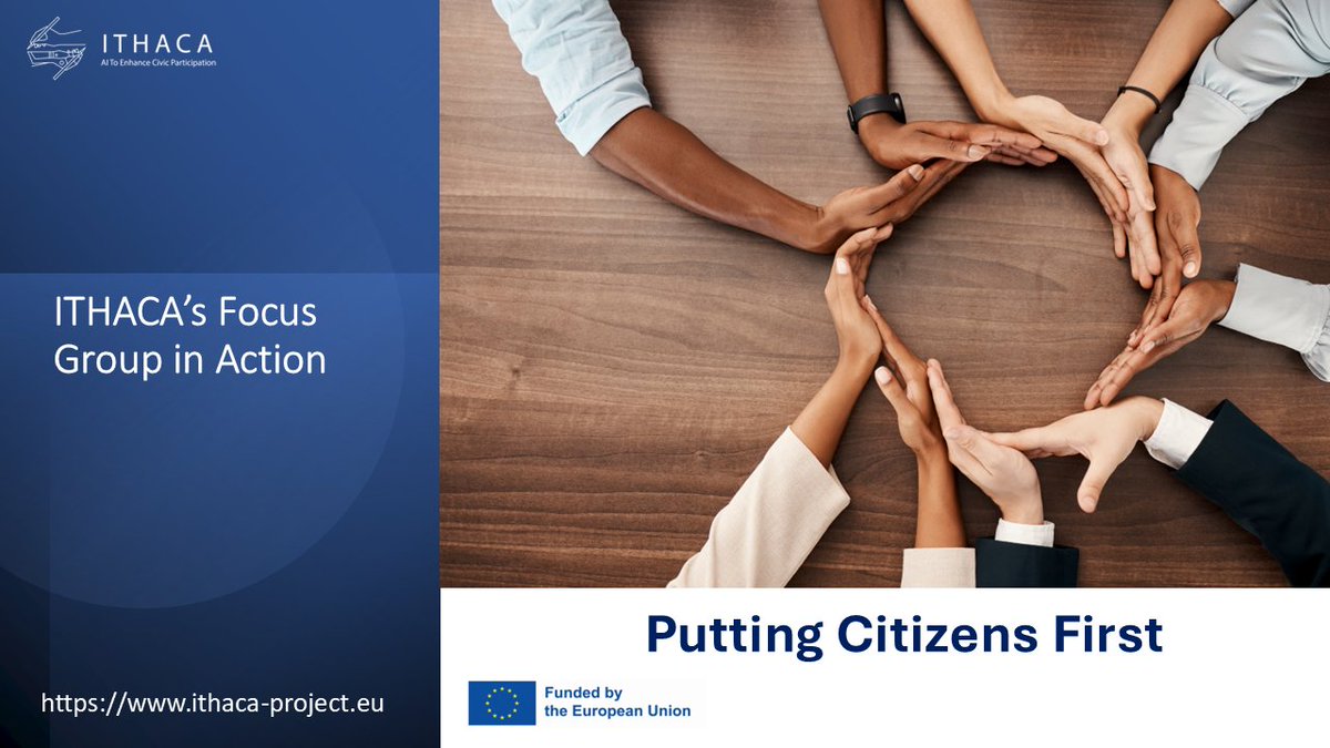 📊 #CITIZENS AT THE CENTER

As part of the #ITHACAProject, our Phase 0 Focus Group helped shape the #platform by prioritizing usability, accessibility &amp; inclusivity improvements.

Real feedback, real impact — we are designing #ethicalAI with people in mind!