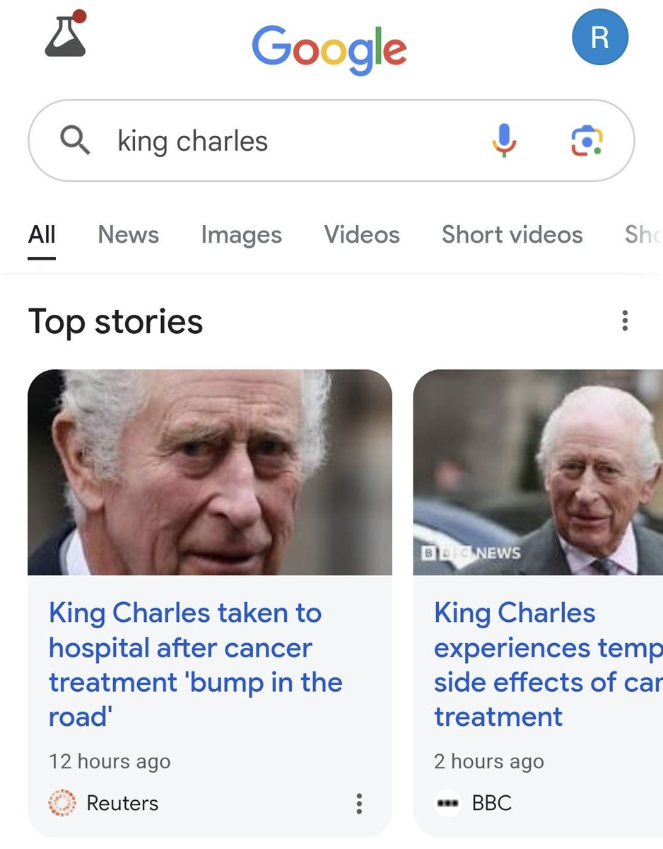 He was hospitalized because his cancer treatments gave him side effects