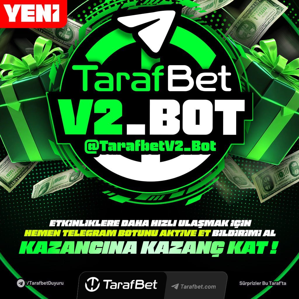 5️⃣ TARAFBET İLE KAR ETMEYE HAZIR MISIN ?

❗️ ANLIK FIRSATLARI VE AVANTAJLARI KAÇIRMA !

💲 Güncel Etkinliklere Daha Hızlı Ulaşmak Için Hemen Telegram  Botunu Aktive Et !