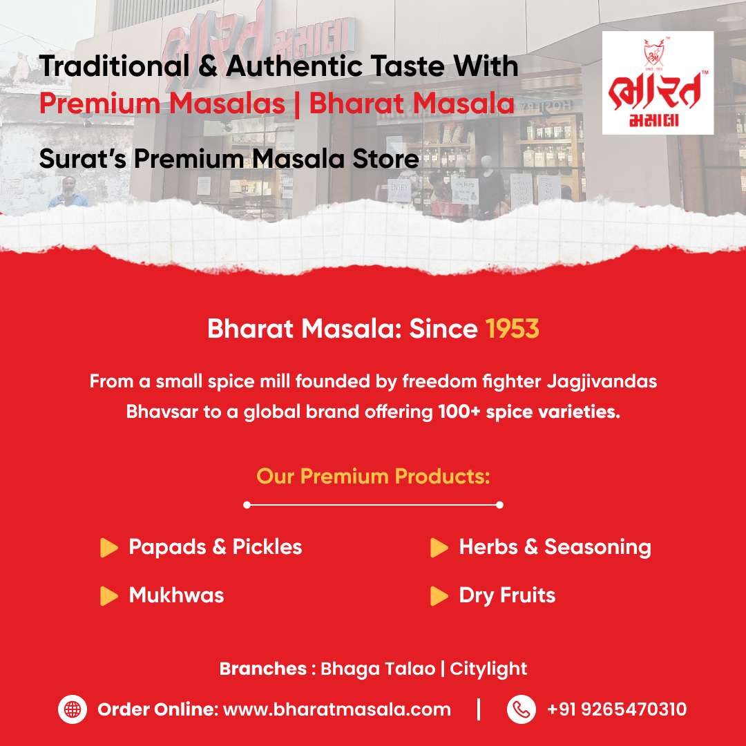 thebharatmasala's tweet image. Enhance your cooking with the rich flavors of Bharat Masala!

Order now and add an authentic touch to your meals!
Visit : bharatmasala.com

#BharatMasala #AuthenticSpices #IndianMasalas #PremiumQualityMasalas #SuratSpecialties  #bestmasalashopinsurat #bharatmasalasurat
