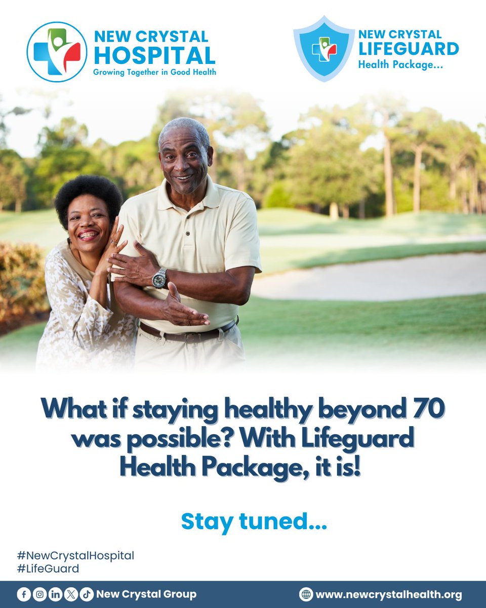 NewCrystalGroup's tweet photo. New Crystal Life Guard Health Package!
Imagine a health plan that ensures you get the care you need at every stage of life, helping you stay active, healthy, and happy for decades.
Stay tuned!
#NewCrystalHospital #LifeGuard #Healthpackage #Accra #Ghana https://t.co/ncRHpSWXBl