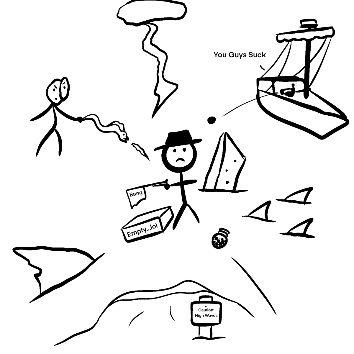 Some days in #SeaofThieves, nothing goes your way. 

So I drew a representation.