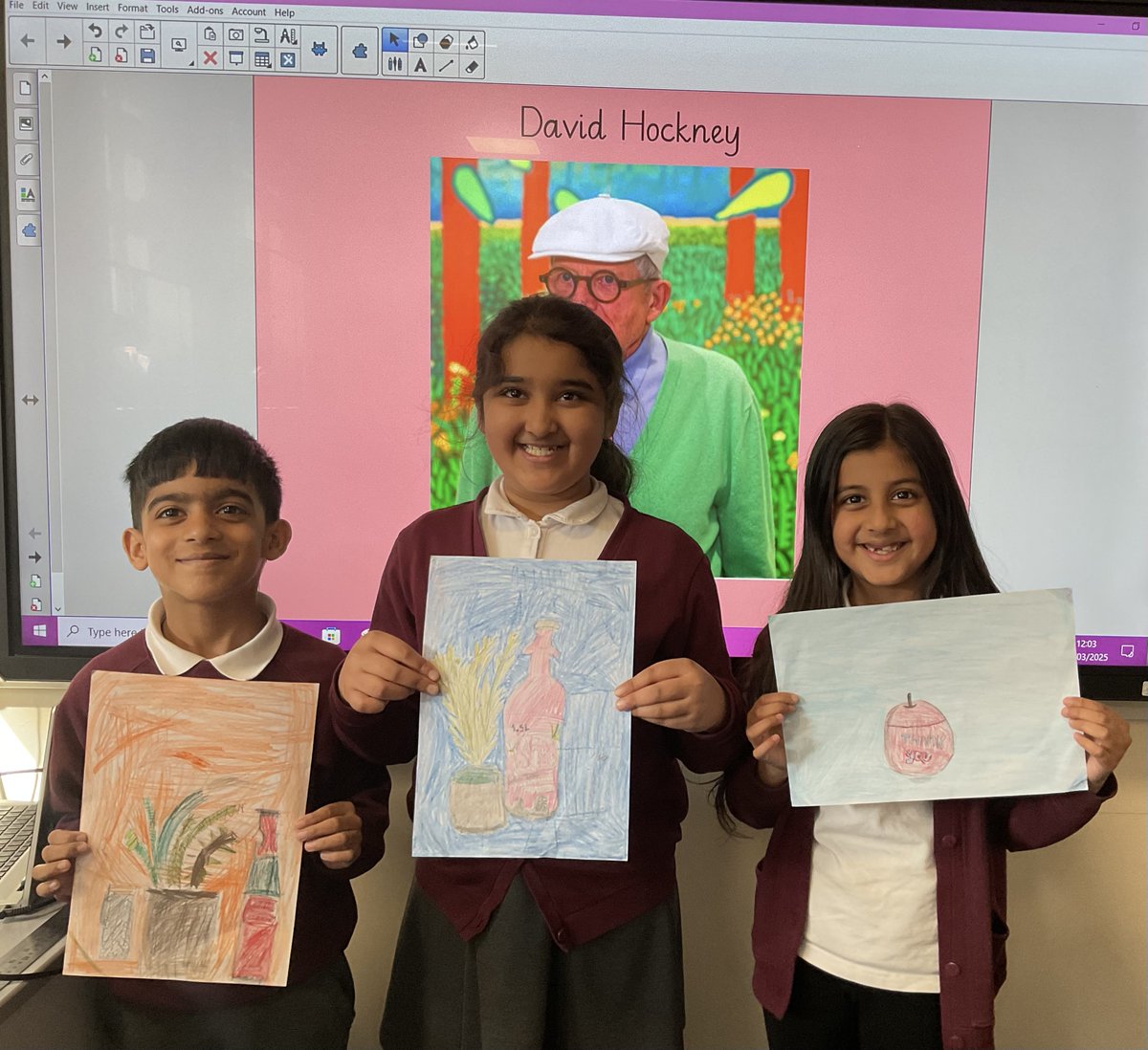 Children in 3A have created pieces of art in the style of David Hockney. They used different pencil techniques, such as cross hatching, to produce still life drawings before adding bold colours for effect. #WeExcced #HGPS #Inspirational #Unique