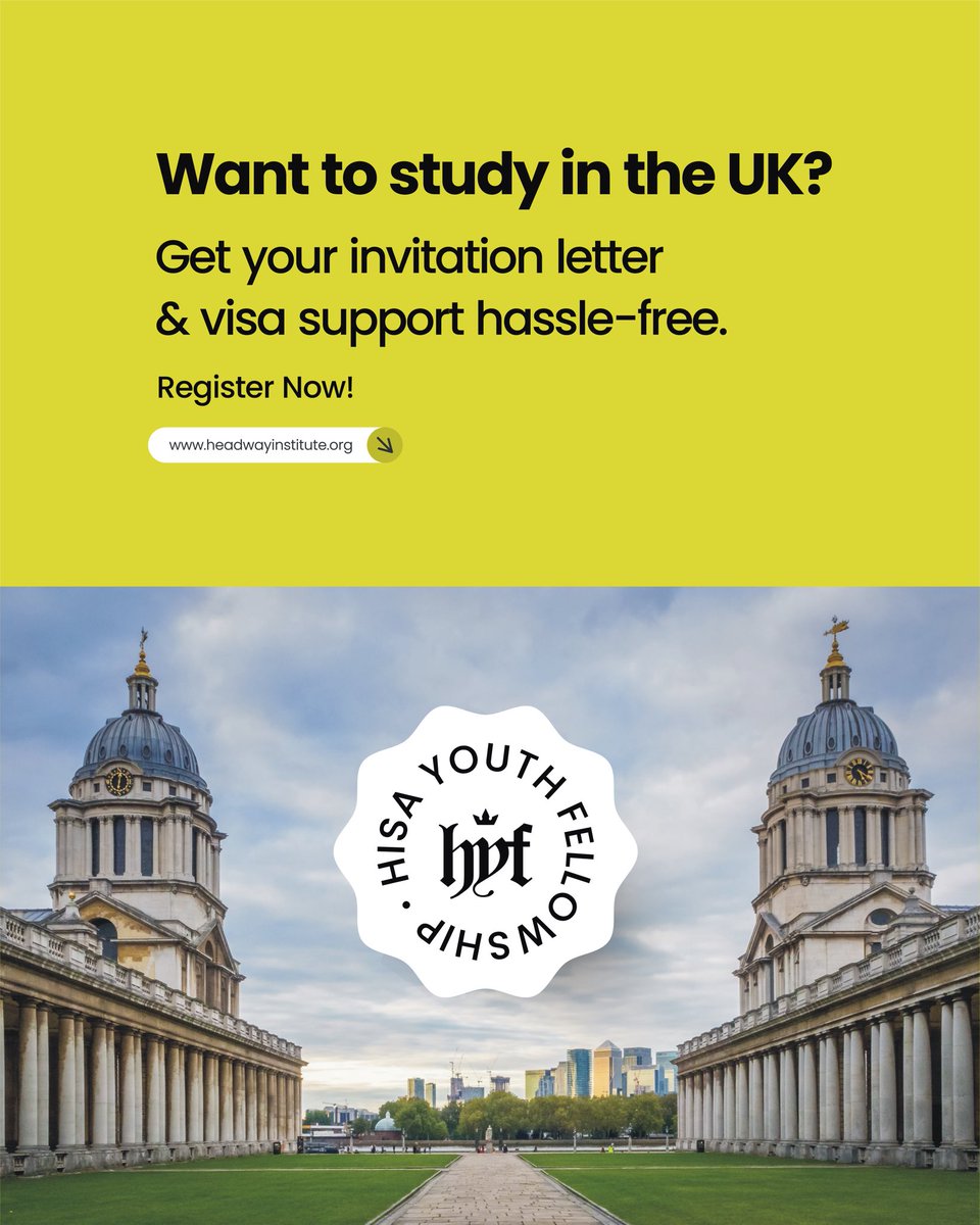 📢 Want to Study in the UK? 🇬🇧✨

🔹 Official invitation letter
🔹 Visa application support

📅 Dates: August 23-26, 2025
📍 Location: University of Oxford, UK

Apply now &amp; make your dream a reality! 🌟👇
🔗 headwayinstitute.org/hisa-youth-fel…

#HYF2025 #HISAYouthFellowship #StudyAbroad