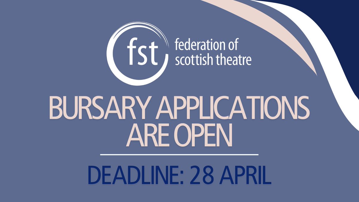 FST’s bursary applications are officially open! These paid opportunities could allow you to gain experience by working within an established organisation or with an established practitioner in the performing arts for up to 12 weeks💙
scottishtheatre.org/sector-support…