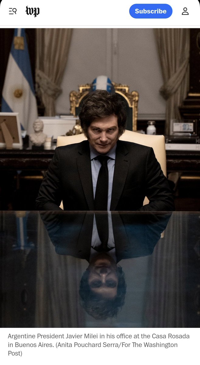 Anita Pouchard Serra (@ojosdeanita) on Twitter photo Portrait of Javier Milei for <a href="/washingtonpost/">The Washington Post</a> during an interview by <a href="/schmidtsam7/">Samantha Schmidt</a> and <a href="/davidfeliba/">David Feliba</a>
<a href="/WashPostPhoto/">Washington Post Photo</a>
wapo.st/41PU6b4 Portrait of Javier Milei for <a href="/washingtonpost/">The Washington Post</a> during an interview by <a href="/schmidtsam7/">Samantha Schmidt</a> and <a href="/davidfeliba/">David Feliba</a>
<a href="/WashPostPhoto/">Washington Post Photo</a>
wapo.st/41PU6b4