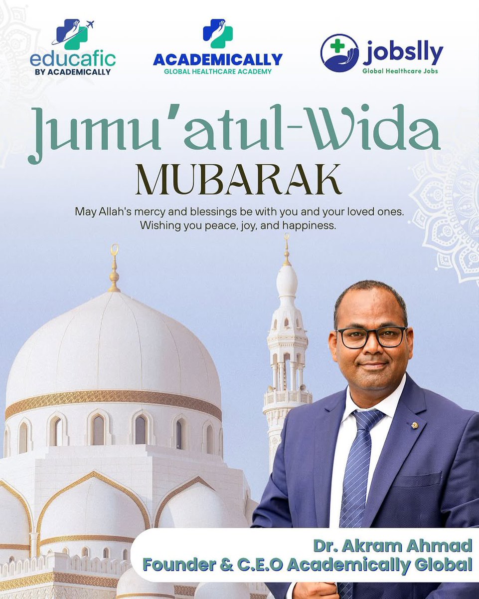 ✨ Wishing You a Blessed Jumu’atul-Wida! ✨

May this sacred day bring peace, joy, and endless blessings to you and your loved ones. May Allah’s mercy and guidance always be with you. <a href="/AcademicallyAus/">Academically Global</a> 

🌙 Last Jumma Mubarak! – From me and the entire Academically Global family.