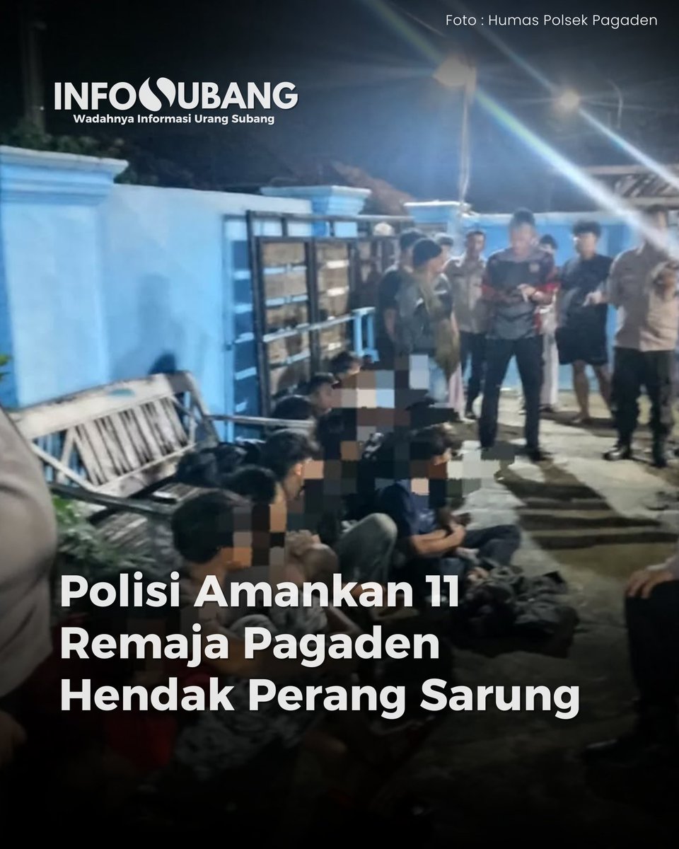 Infosubang_id's tweet photo. Jajaran Polsek Pagaden kembali mengagalkan aksi perang sarung yang melibatkan belasan remaja di Desa Mekarwangi, Kecamatan Pagaden Barat, Kabupaten Subang, Jumat (28/3) dini hari. https://t.co/6pD0D6kUaZ
