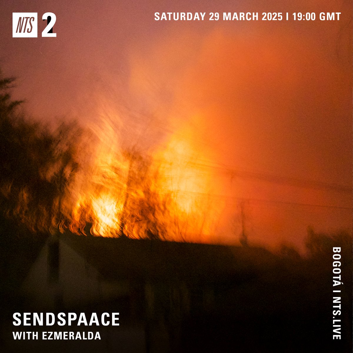 Incoming broadcast 29.03.25:  Sendspaace w/ Ezmeralda

19 - 20gmt
<a href="/NTSlive/">NTS Radio</a>

c2