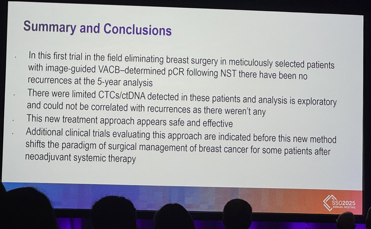 Shruti Zaveri, MD MPH (@shrutizaverimd) on Twitter photo Remarkable data from <a href="/HenryKuerer/">Henry Kuerer</a> <a href="/MDAndersonNews/">MD Anderson Cancer Center</a> on eliminating breast surgery in exceptional responders- there were 0 in-breast recurrences at 5yr follow-up with high patient QoL at baseline and increasing over time. <a href="/JAMAOnc/">JAMA Oncology</a> #SSO2025 Remarkable data from <a href="/HenryKuerer/">Henry Kuerer</a> <a href="/MDAndersonNews/">MD Anderson Cancer Center</a> on eliminating breast surgery in exceptional responders- there were 0 in-breast recurrences at 5yr follow-up with high patient QoL at baseline and increasing over time. <a href="/JAMAOnc/">JAMA Oncology</a> #SSO2025