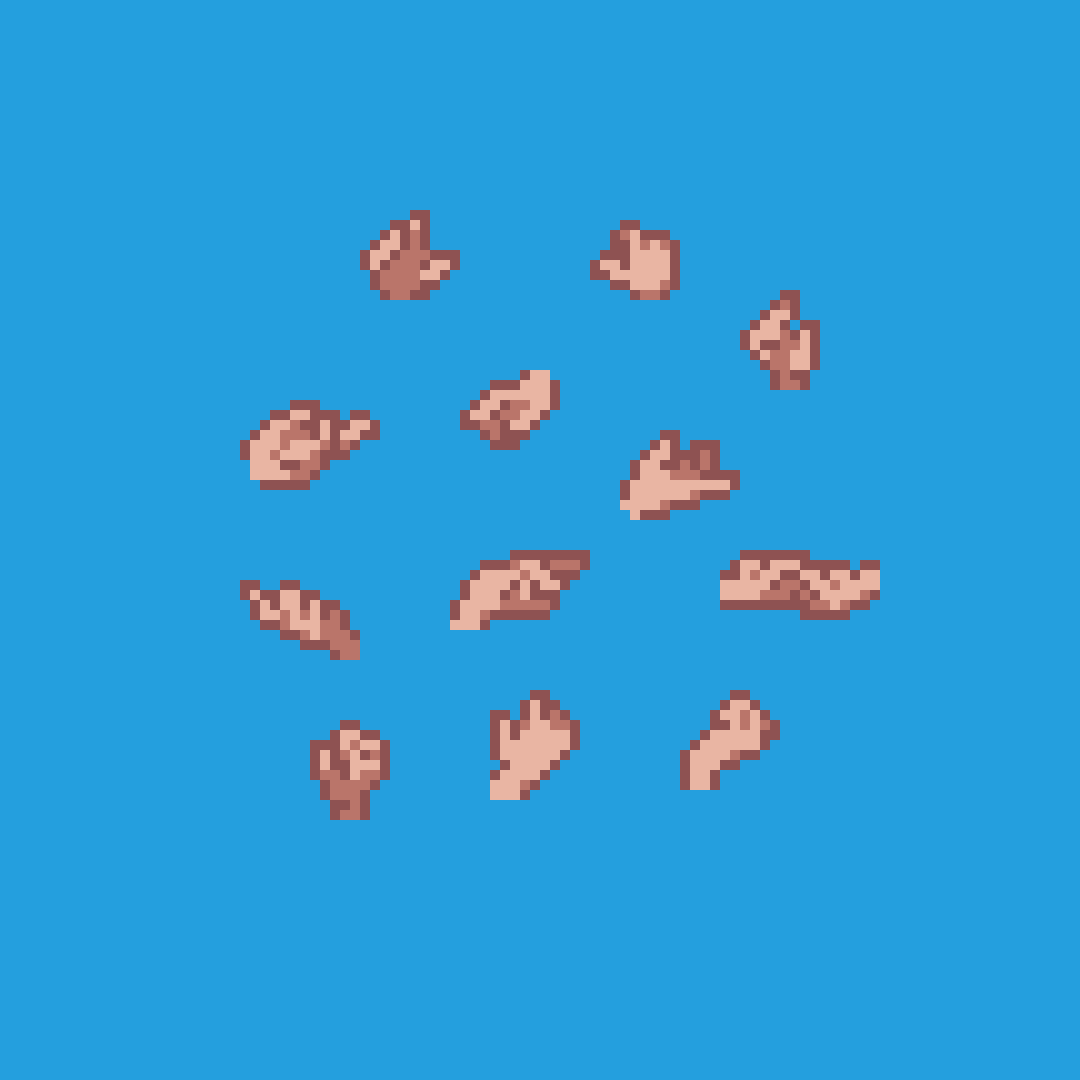 pixel_metro's tweet photo. Some hands #pixelart https://t.co/ylPYVcqGan