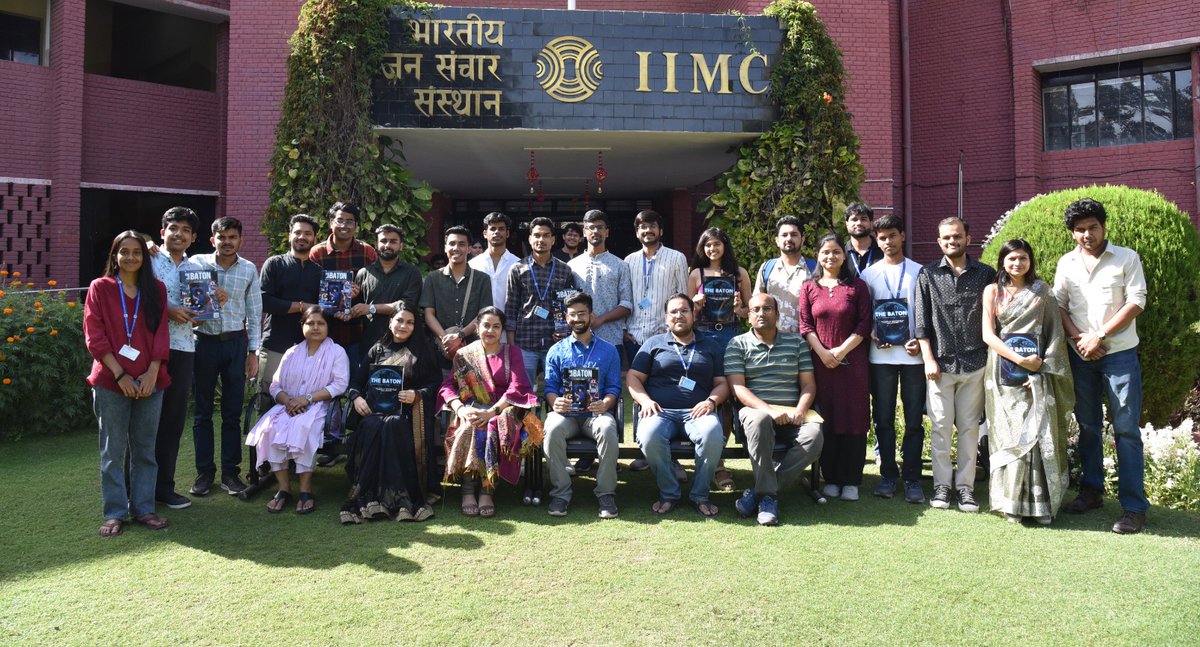 IIMC_India's tweet photo. VC IIMC, Dr. Anupama Bhatnagar and Course Director Dr. Meeta Ujjain released The Baton, the AD&amp;PR departmental magazine. The ADPR Batch 2024-25 published two editions themed on technology, creativity, communication and content marketing. https://t.co/SdqlMYZ666