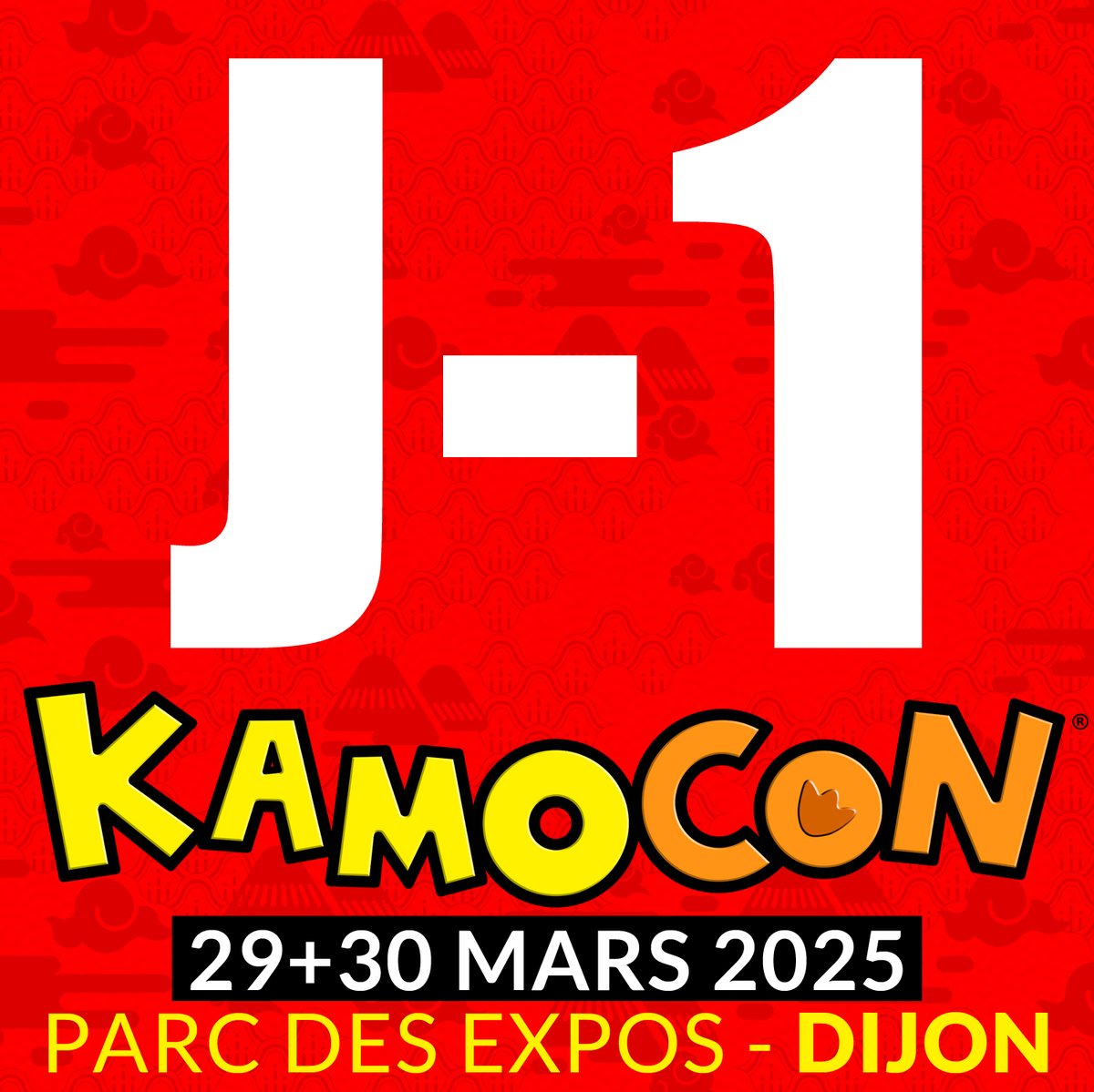 Coin ! Kamo Con, c'est demain !
Aujourd'hui, on s'installe au parc des expos de Dijon en compagnie de tous nos exposants !
On a vraiment hâte de vous retrouver pour cette huitième édition !
Vous avez acheté votre billet ? Vos cosplays sont prêts ?
kamocon.fr/billetterie