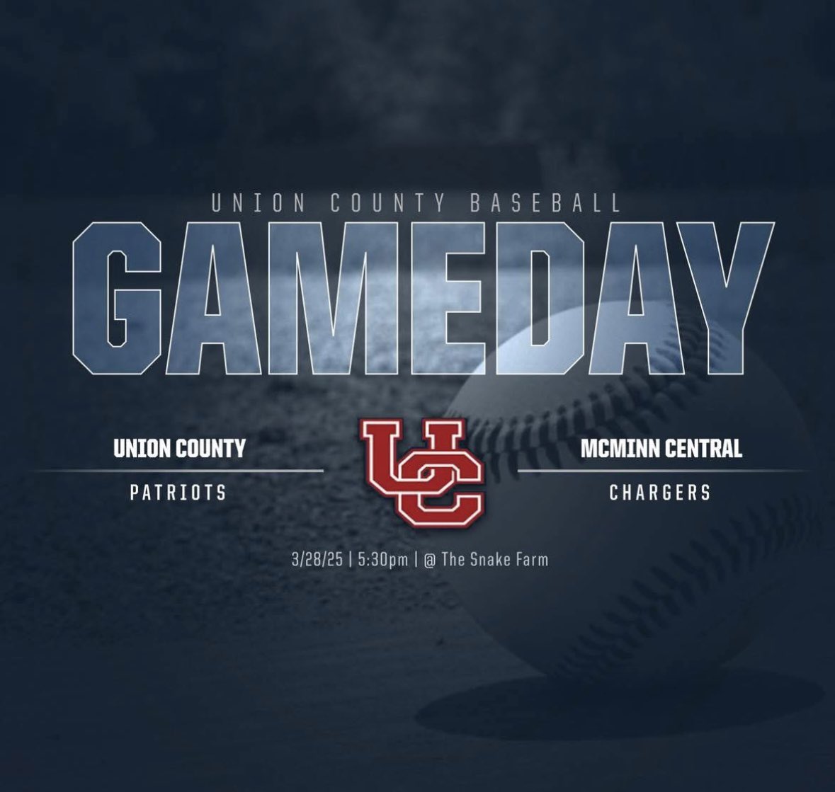 Union County Patriots Baseball (@unioncountybase) on Twitter photo 🚨 GAMEDAY 🚨 
McMinn comes to the Snake Farm this evening. 🚨 GAMEDAY 🚨 
McMinn comes to the Snake Farm this evening.