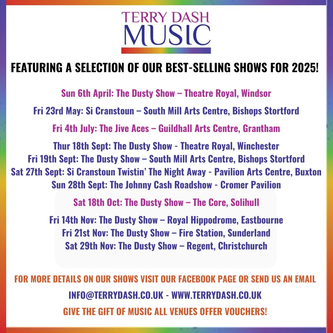 TerryDashMusic's tweet photo. 🎶 Get ready for an incredible year of live music and entertainment! New shows are being added. Book now and don’t miss out! 

For private or public bookings email: info@terrydash.co.uk

#TerryDashMusic #TDM #LiveMusic #Concerts #Festivals #TheatreShows #GiveTheGiftOfMusic https://t.co/guNx2gT768