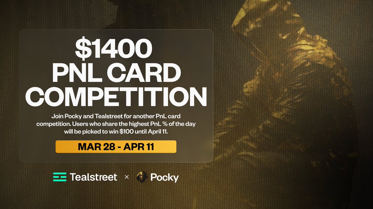 OGGoldenPocket's tweet image. $1400 Competition giveaway!! 

Share Tealstreet/WealthGroup/DEN PnL card tag myself @OGGoldenPocket  &amp;amp; @Tealstreetio Dont have tealstreet? Join here v3.tealstreet.io/trade?code=poc…