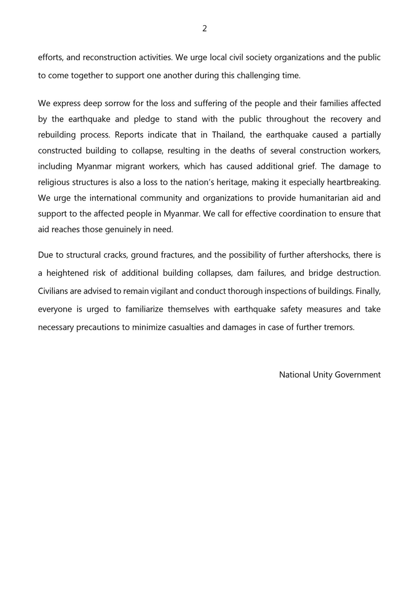 Emergency Announcement Regarding the Major Earthquake in Myanmar
March 28, 2025
#earthquake #WhatsHappeningInMyanmar #RebuildMyanmar