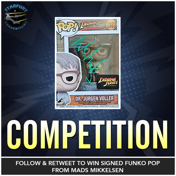 It's #competition time, with a great #indianajones prize!

We're giving away a <a href="/OriginalFunko/">Funko</a> of Dr Voller from Indiana Jones &amp; The Dial Of Destiny, signed by <a href="/theofficialmads/">Mads Mikkelsen Official</a>

For a chance to win, simply follow us &amp; retweet this post! Winner will be chosen on Sunday.
#prize