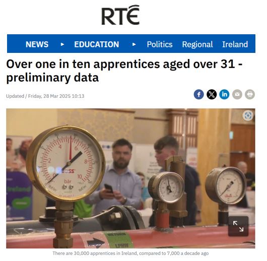 apprenticesIrl's tweet image. Apprenticeships are a gamechanger for career seekers, employers &amp;amp; industry alike. Huge progress has been made to drive #GenerationApprenticeship opportunity with 30000 apprentices currently training compared to just 7000 a decade ago. Learn more in @rte : rte.ie/news/education…
