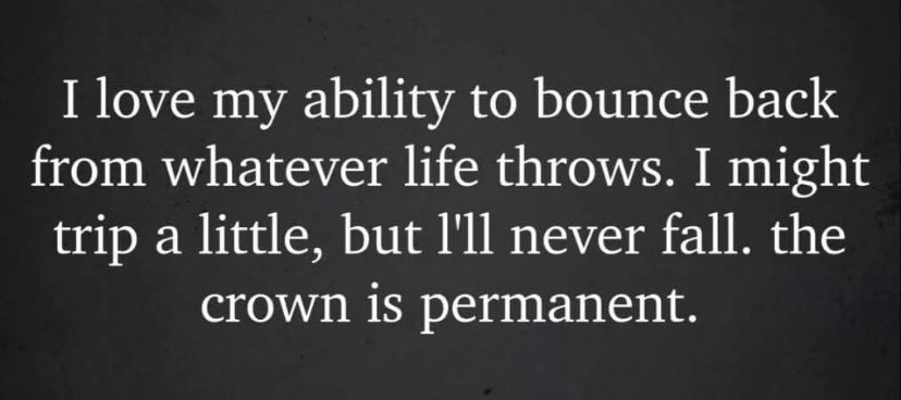smrffemt's tweet photo. Just get back up, straighten that crown &amp; keep going!!  👑 https://t.co/gVhPlWp0CW
