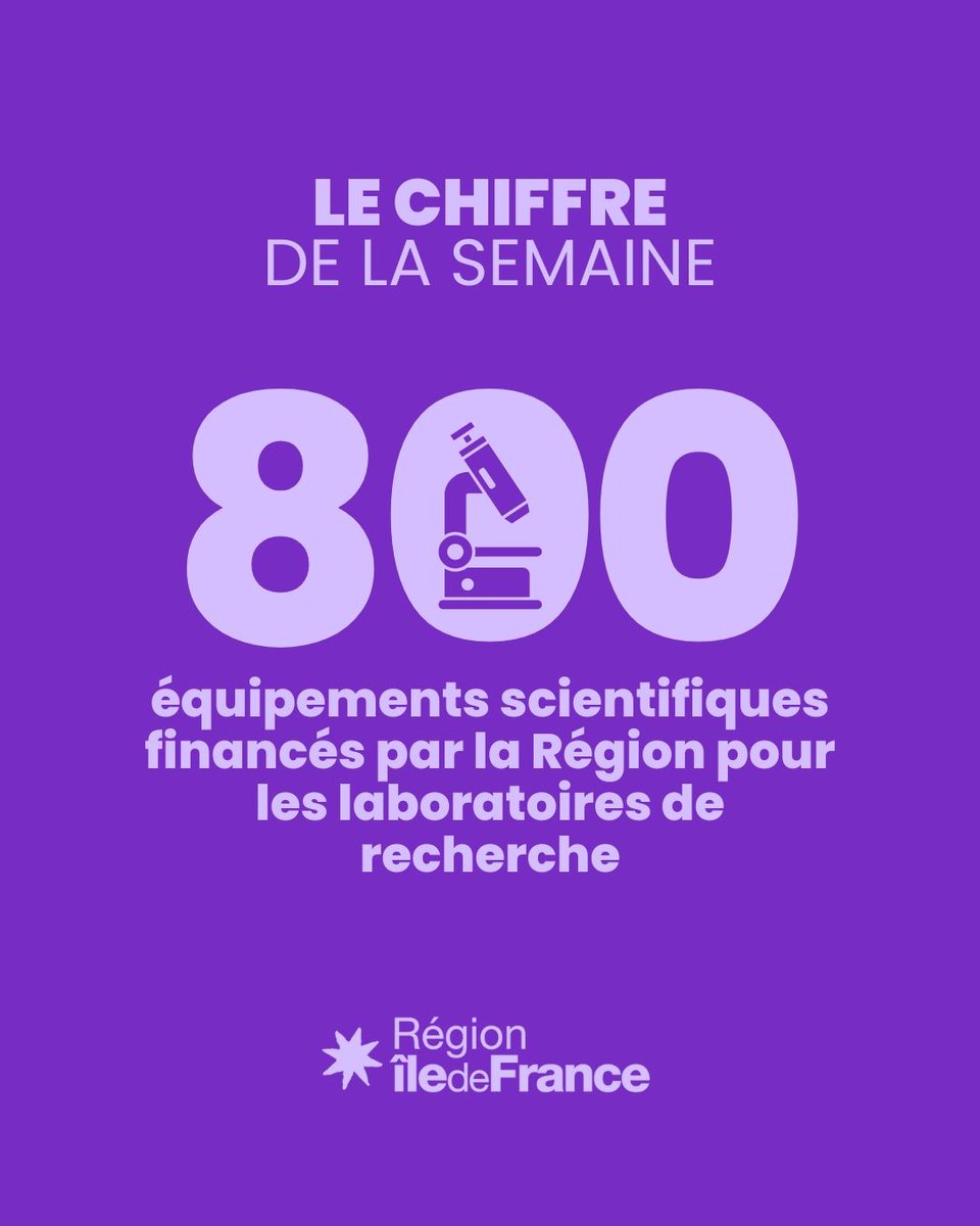 🔬 La Région booste la recherche scientifique !

🔍✨ La #RégionIDF a financé 800 équipements scientifiques pour soutenir les laboratoires de recherche franciliens, renforcer les compétences scientifiques et technologiques, soutenir l’innovation et investir dans l’avenir ! 🚀