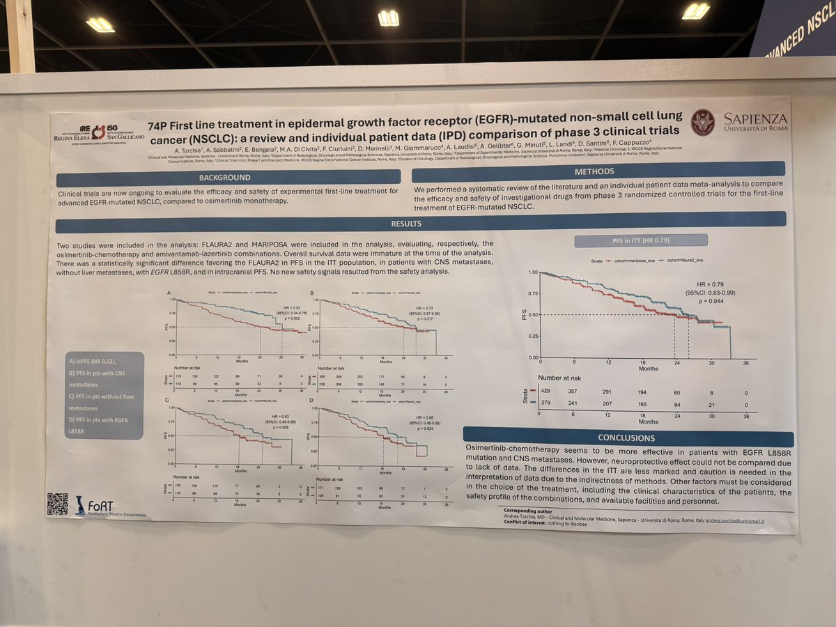 Marina Garassino (@marinagarassino) on Twitter photo Check provocative abstract 74P <a href="/torchiandrea/">Andrea Torchia</a> Flaura2 superior to Mariposa in EGFRex21 and CNS. <a href="/myESMO/">ESMO - Eur. Oncology</a> #ELCC2025 #ESMOAmbassadors Check provocative abstract 74P <a href="/torchiandrea/">Andrea Torchia</a> Flaura2 superior to Mariposa in EGFRex21 and CNS. <a href="/myESMO/">ESMO - Eur. Oncology</a> #ELCC2025 #ESMOAmbassadors