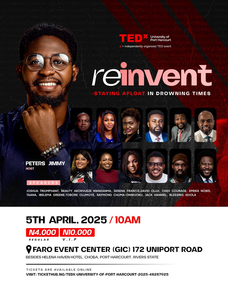 TopBoyRayy's tweet photo. next week I’d be in Port Harcourt to do a Ted talk on something I feel really strongly about.

pretty nervous, but also excited :)
if na your hood, come through.🙂‍↔️ https://t.co/6rCbofbOJk