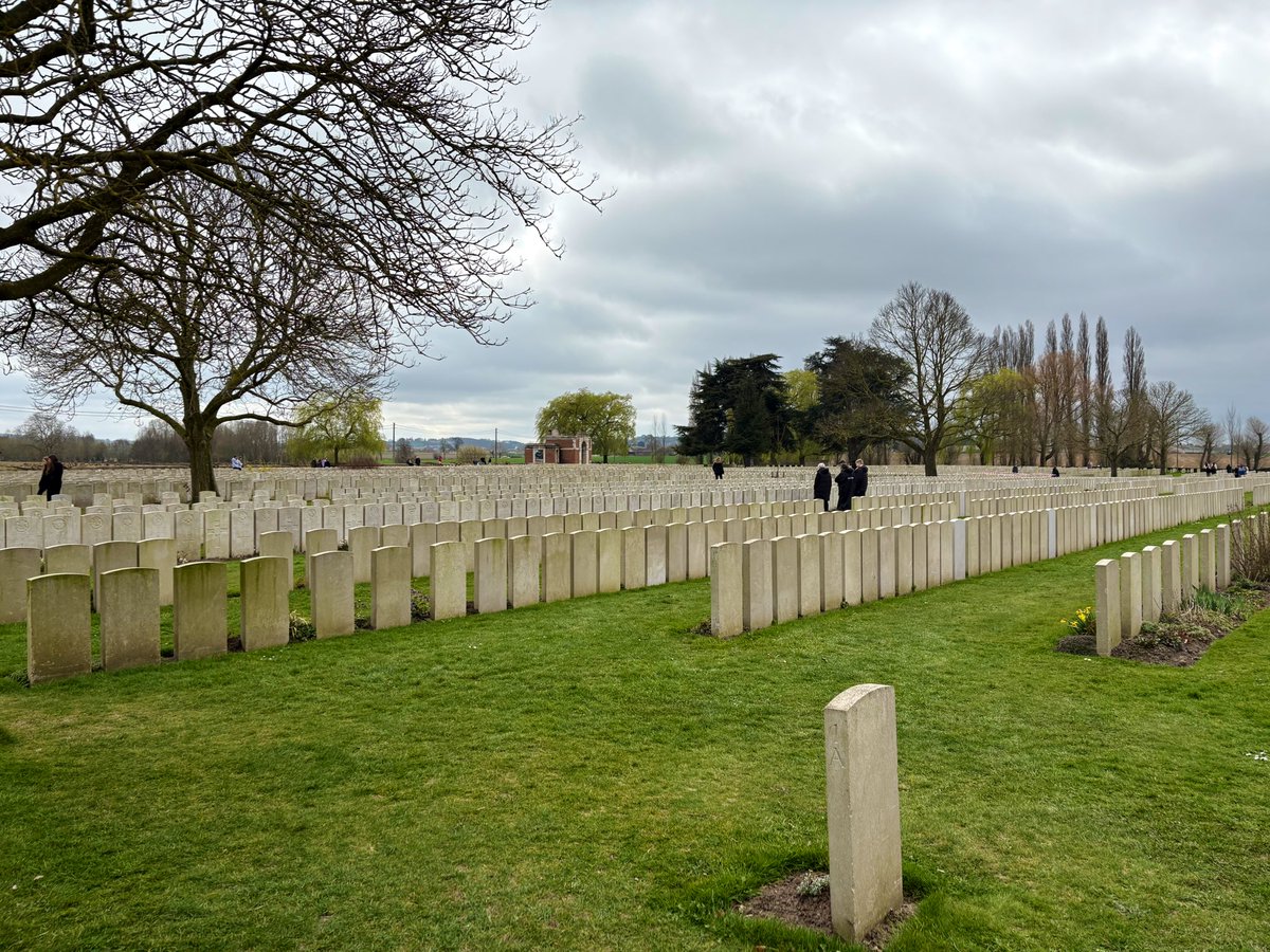 StowuplandHist's tweet photo. We have just left our first location- Lijssentheok Military Cemetery where over 10,000 are buried https://t.co/EHXVZ8QjlK