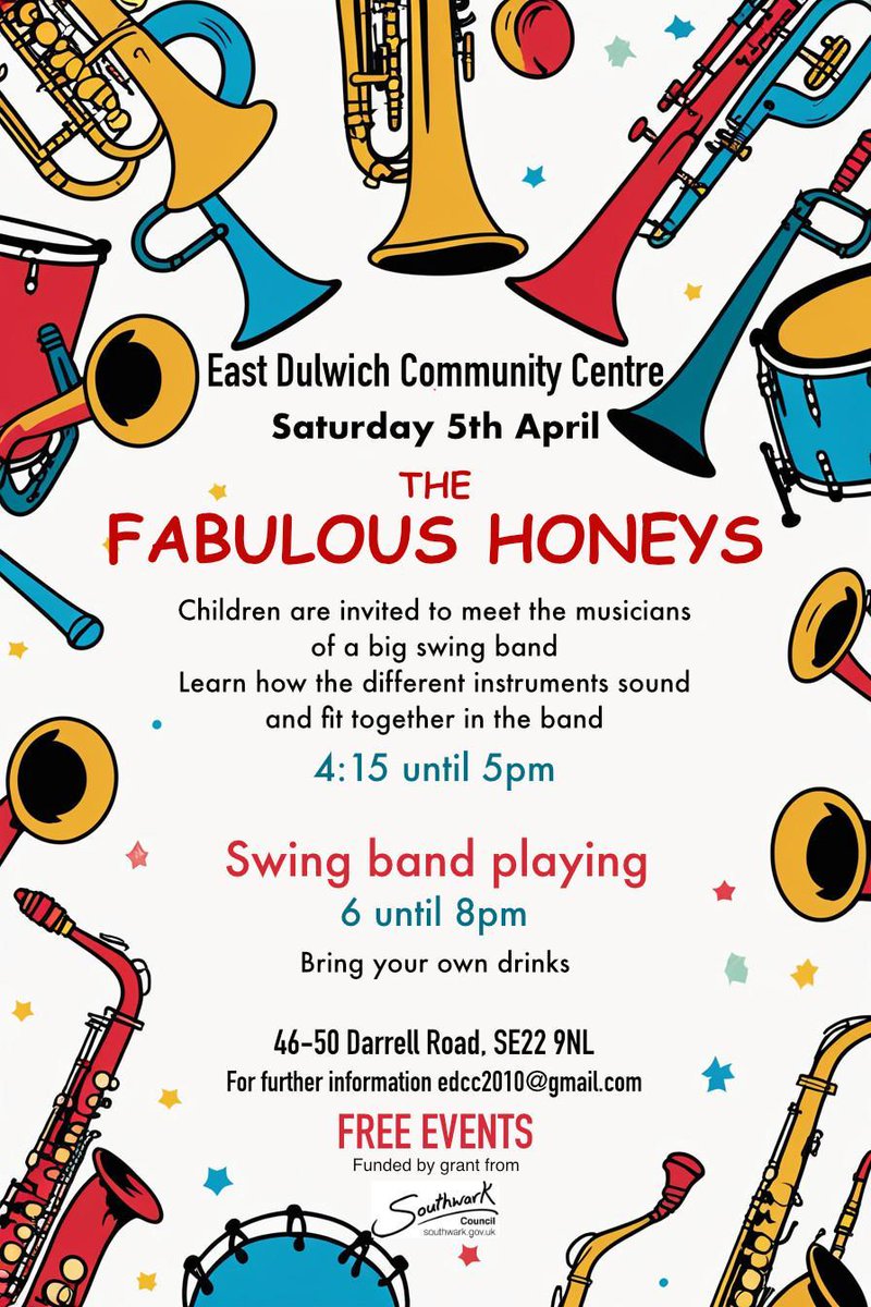 Herne Hill Festival (@hernehillfest) on Twitter photo We'll be featuring #HerneHill #BigBand The Fabulous Honeys as part of our Fest in October, come out for their Night Out event at <a href="/thejoinersse5/">The Joiners Arms</a> #Camberwell tonite 28/3 from 8-10pm! Also at #EastDulwichCommunityCentre on Sat. 5/4! (46-50 Darrell Rd SE229NL) Both dates #FreeEntry We'll be featuring #HerneHill #BigBand The Fabulous Honeys as part of our Fest in October, come out for their Night Out event at <a href="/thejoinersse5/">The Joiners Arms</a> #Camberwell tonite 28/3 from 8-10pm! Also at #EastDulwichCommunityCentre on Sat. 5/4! (46-50 Darrell Rd SE229NL) Both dates #FreeEntry