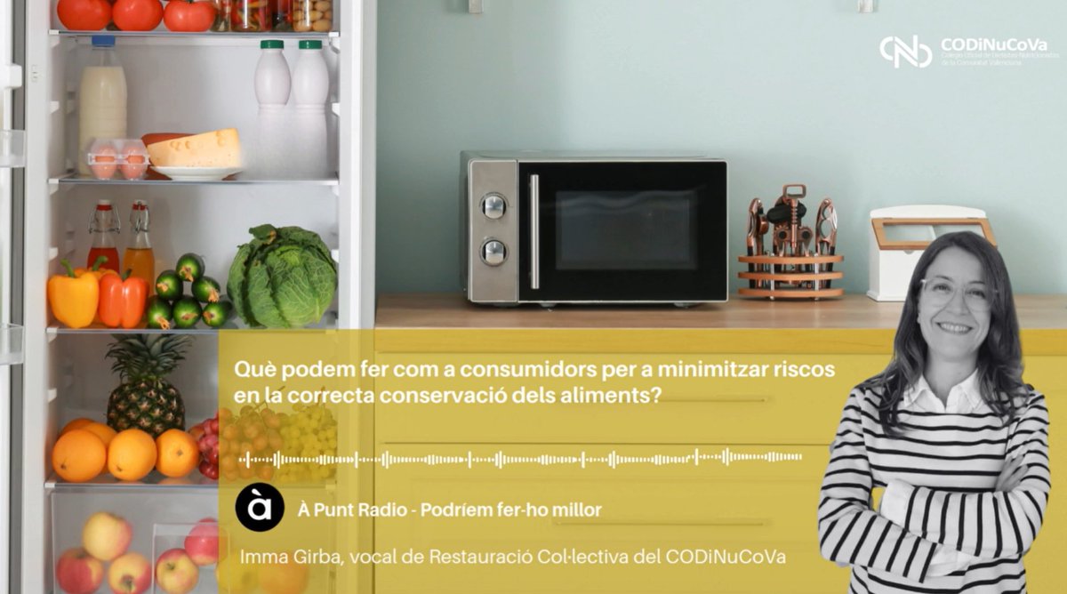 CODiNuCoVa (@codinucova) on Twitter photo #Actualitat | Què podem fer com a consumidors per a minimitzar riscos en la correcta conservació dels aliments? 🥫🥫
📻<a href="/immagirba/">Imma Girba</a>, vocal de Restauració Col·lectiva del CODiNuCoVa ens ho explica en <a href="/PodriemMillor/">Podríem Fer-ho Millor</a> 👇🏼👇🏼
codinucova.es/sites/default/… #Actualitat | Què podem fer com a consumidors per a minimitzar riscos en la correcta conservació dels aliments? 🥫🥫
📻<a href="/immagirba/">Imma Girba</a>, vocal de Restauració Col·lectiva del CODiNuCoVa ens ho explica en <a href="/PodriemMillor/">Podríem Fer-ho Millor</a> 👇🏼👇🏼
codinucova.es/sites/default/…