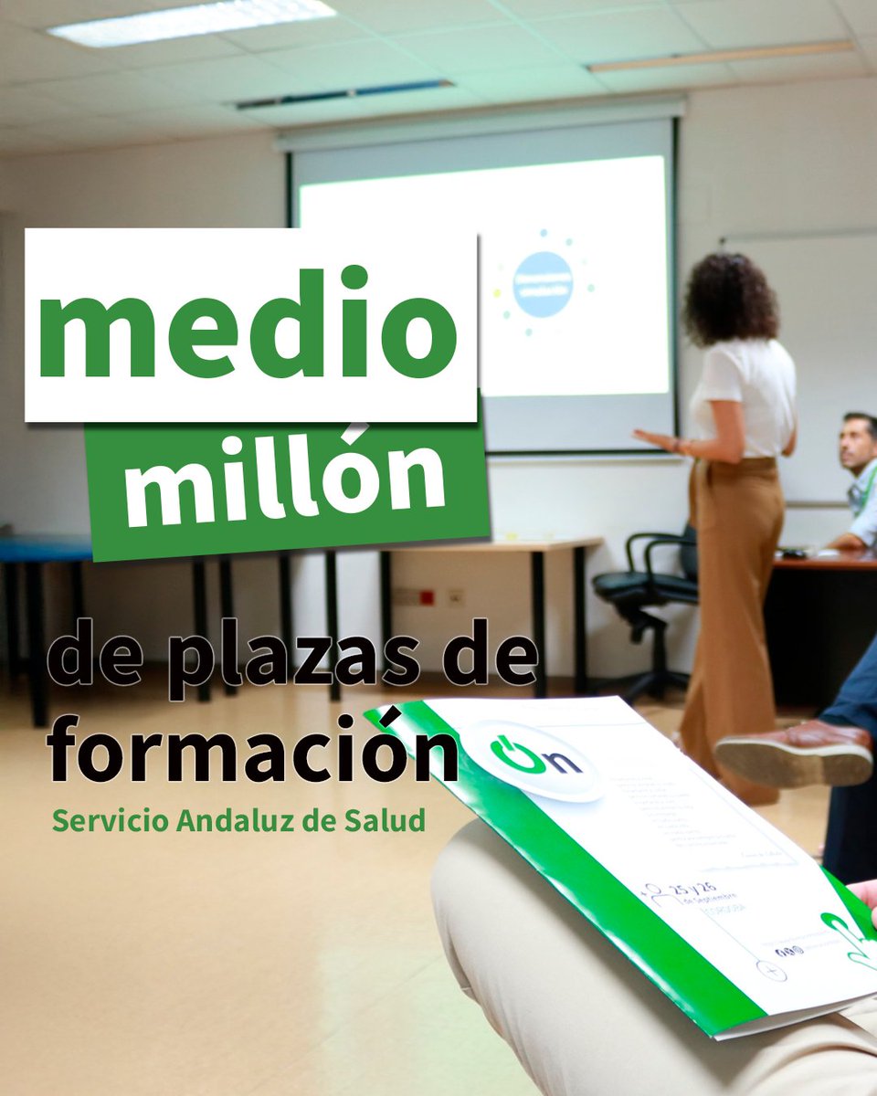 📚💻 El Servicio Andaluz de Salud refuerza su compromiso con la formación: en 2025 se ofertarán más de 2.600 actividades formativas con más de 500.000 plazas para sus profesionales.
⠀
🔹 Presenciales, online o mixtas.