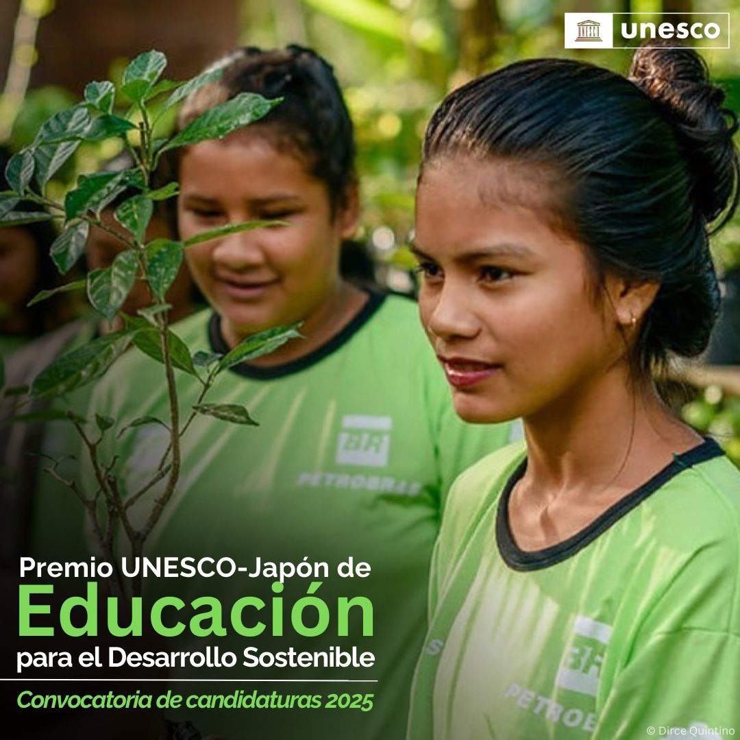 La educación puede cambiar el mundo🌍

Si tu proyecto educativo está impulsando un futuro sostenible, participa en el Premio UNESCO-Japón de Educación para el #DesarrolloSostenible y gana 50 000 USD.

Plazo: 18 de abril de 2025: shorturl.at/bRwAq