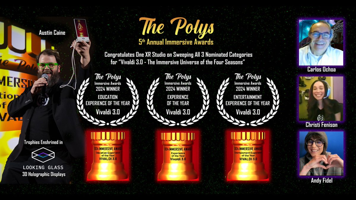 The Polys - Immersive Awards (@webxrawards) on Twitter photo 1/8 Vivaldi 3.0 Swept it in three categories!
Congratulations!
#ThePolysImmersiveAwards
<a href="/CauseChristi/">Cause + Christi</a> <a href="/CarlosJOchoaFer/">Carlos J. Ochoa Fer #ONEXRStudio</a> <a href="/AndyFidel_/">Andy Fidel ✨</a> <a href="/christifenison/">Christi Fenison</a> 1/8 Vivaldi 3.0 Swept it in three categories!
Congratulations!
#ThePolysImmersiveAwards
<a href="/CauseChristi/">Cause + Christi</a> <a href="/CarlosJOchoaFer/">Carlos J. Ochoa Fer #ONEXRStudio</a> <a href="/AndyFidel_/">Andy Fidel ✨</a> <a href="/christifenison/">Christi Fenison</a>