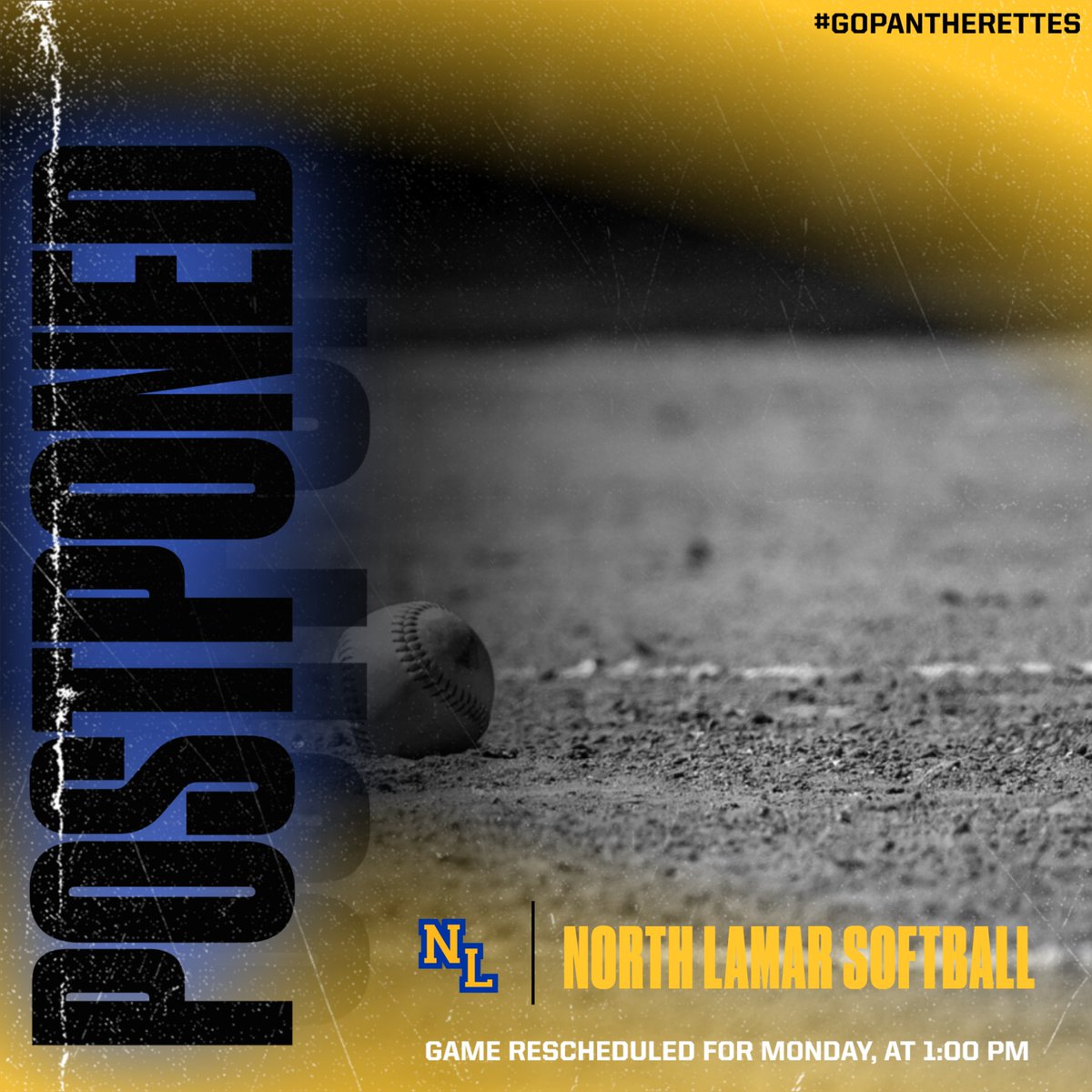 The softball game vs. Pittsburg scheduled for today has been rescheduled for Monday, March 31, at 1:00 PM.