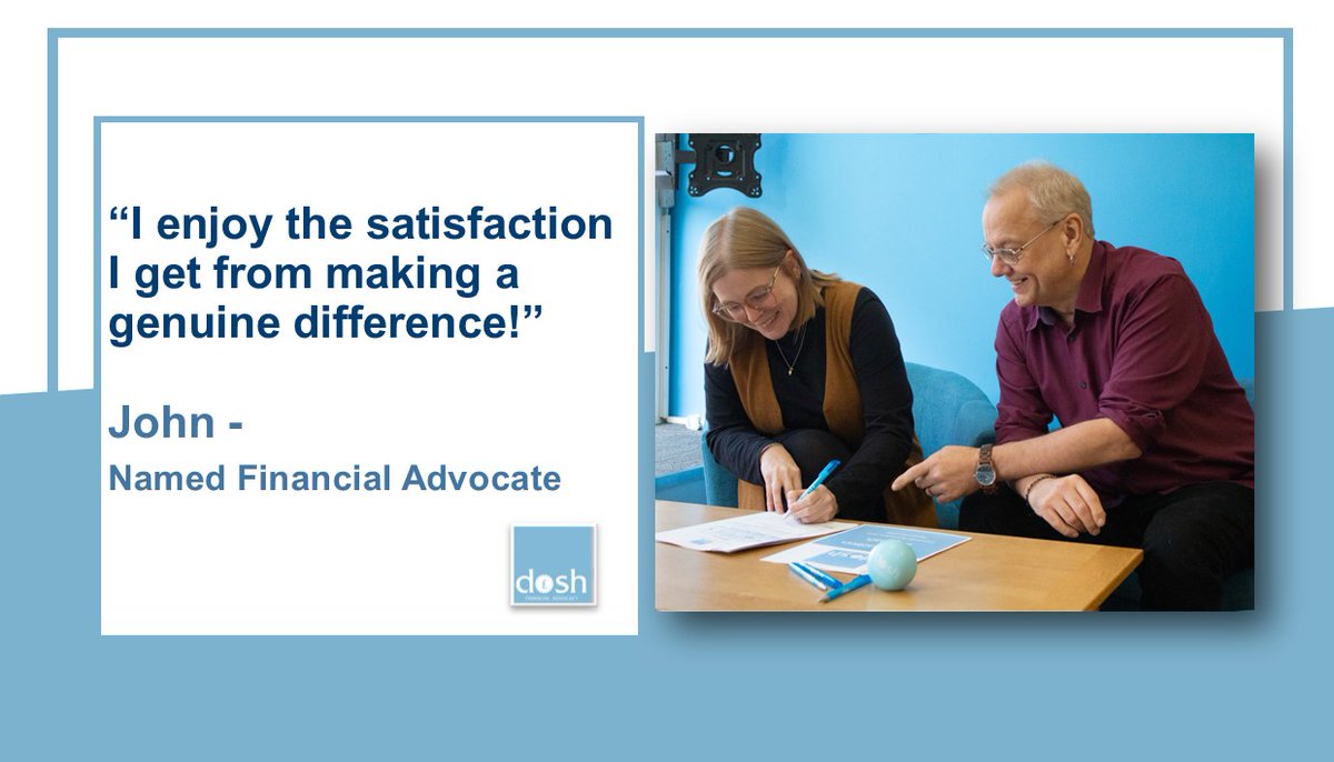We asked John what he liked the most about his job role:

💬 "I enjoy the satisfaction I get from making a genuine difference!"

Thank you for sharing John - we are really proud of the impact all of our Financial Advocates make in the lives of people with a learning disability!
