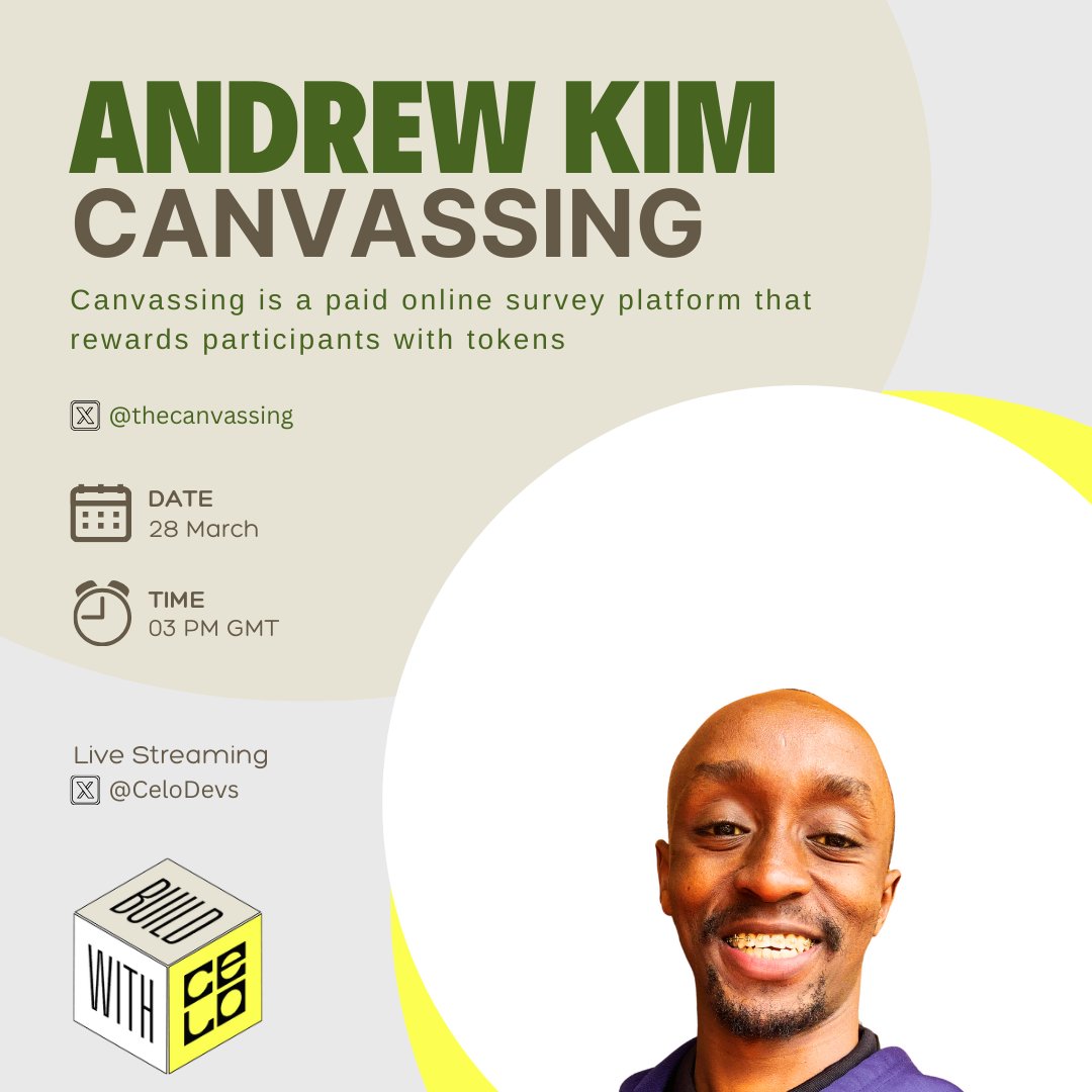 andrewkimjoseph's tweet photo. Guess who's presenting at @CeloDevs's Monthly Builder Showcase today? Me 🙋‍♂️!

Make sure to vote for my project on @sovseas!
 https://t.co/Prp0zJSv7l #CeloCommunity https://t.co/8wx9xKExfv