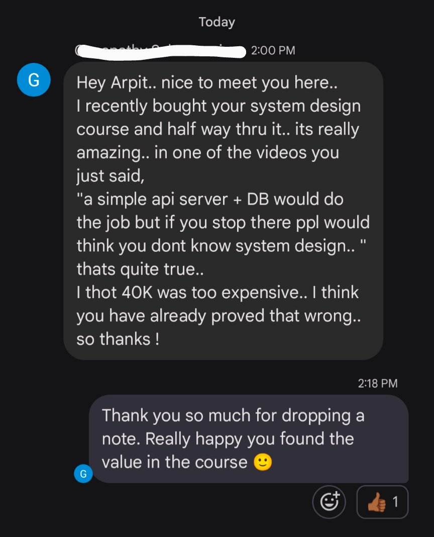 Received this message from a Senior Engineer on Google's internal chat.
The stuff I cover in my cou