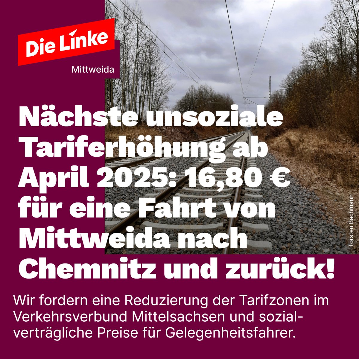 Für Gelegenheitsfahrer wird die kurze Fahrt von #Mittweida nach #Chemnitz oder #Döbeln immer teurer und unattraktiver. Menschen mit geringen Einkommen trifft es besonders hart. Hier muss Politik handeln! #Mittelsachsen