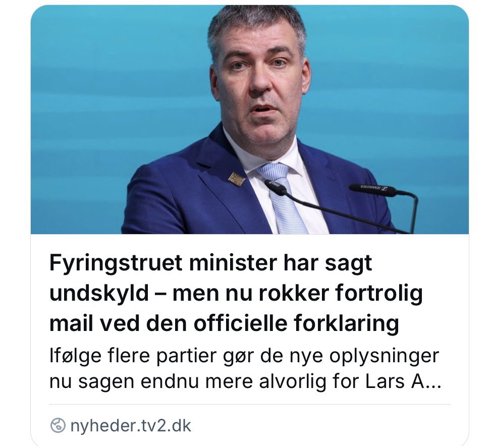 CBessermann's tweet image. Den her sag om klimaministeren er alvorlig!
Ét er, at ens klimaplaner ikke lykkedes.
Noget andet er at skjule det for Folketinget.
Det er nu tydeligt, at @L_Aagaard ikke længere kan betros med opgaven om at lede landets klimaindsats.
Sagen er blevet en klar fyringsgrund #dkpol