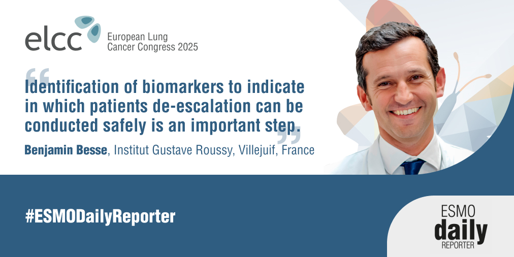 ESMO - Eur. Oncology (@myesmo) on Twitter photo In his Keynote Lecture at #ELCC25, <a href="/BenjaminBesseMD/">Benjamin Besse</a> discusses when ‘less is more,’ describing different de-escalation strategies to balance the efficacy versus toxicity of #CancerTreatment, particularly #immunotherapy
Read more in the #ESMODailyReporter🔗 ow.ly/sEeh50VqnHY In his Keynote Lecture at #ELCC25, <a href="/BenjaminBesseMD/">Benjamin Besse</a> discusses when ‘less is more,’ describing different de-escalation strategies to balance the efficacy versus toxicity of #CancerTreatment, particularly #immunotherapy
Read more in the #ESMODailyReporter🔗 ow.ly/sEeh50VqnHY