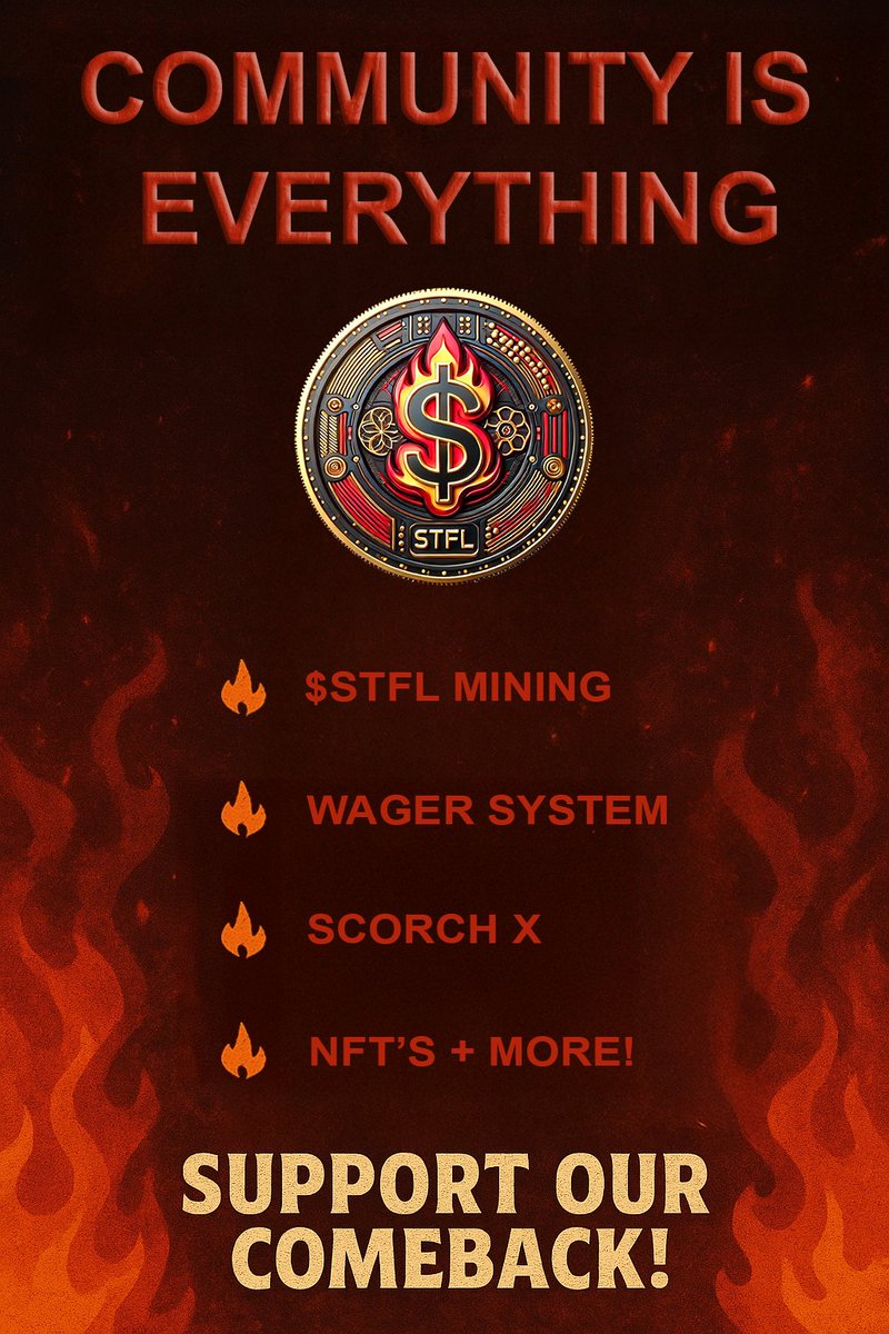 StickyFlamesX's tweet photo. Sticky Flames Rally Cry

About a month ago, our original X account was hacked and suspended. We lost our community, our momentum, and a key platform where we shared our vision. It was a heavy blow—but we didn’t quit.

We came back, stronger. Thanks to you—our loyal supporters and the new faces who joined us—we’ve rebuilt quickly and already passed 1,000 followers on our new X account. That means everything to us. Whether you’ve been with Sticky Flames since the beginning or just found us now, know this: we’re here to build something real. Something fun. Something for the gamers.

Sticky Flames is more than a coin.
We host tournaments, game nights, and our own local championship series. We reward players in $STFL and believe in creating a true community around gaming and Web3.
We’ve launched $STFL mining, ScorchX, and we’re building a Web3 wagering system where players will be able to battle each other with real stakes on the line.

Yes, the chart activity has cooled off. But charts don’t define real projects—people do.
And we’re still here, working harder than ever.

This is a rally cry to our community:
 Support matters. Real builders need real support.
Let’s grow this movement. Let’s show what happens when gaming meets Web3 the right way.
We were knocked down, but we’re still swinging. And we’re not done yet.

Let the flames rise again.