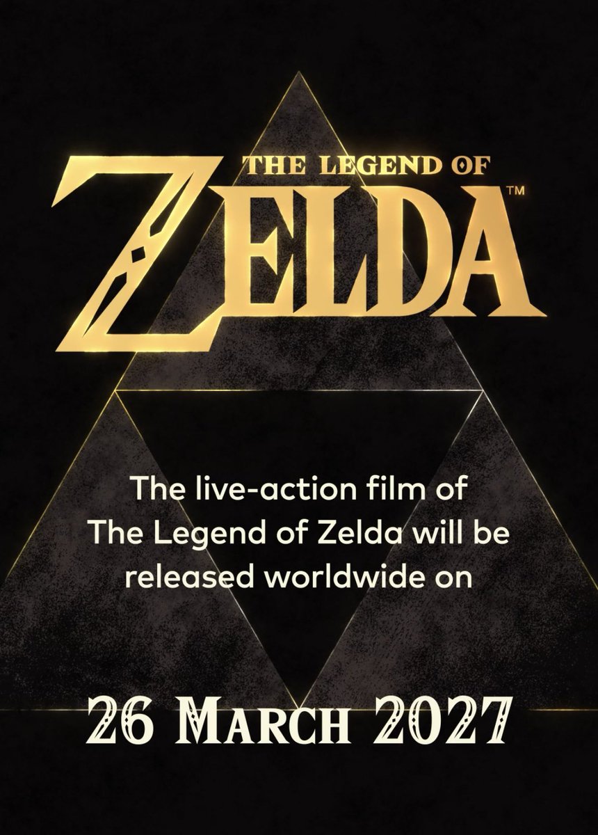 NintendoActu's tweet photo. Le film live-action The Legend of Zelda sortira le 26 mars 2027 dans le monde entier ! (révélé via l'app Nintendo Today!) #Zelda https://t.co/WYHMb1jxS3