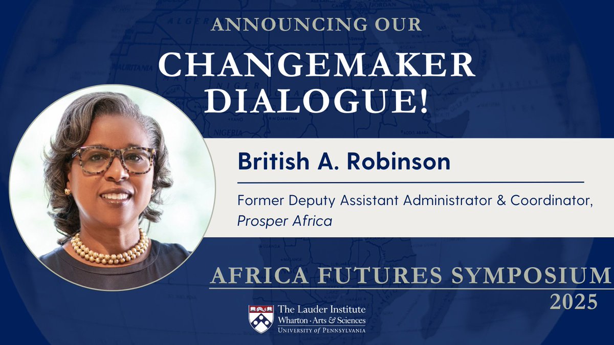 How can leaders propel change in moments of uncertainty? An African-focused #changemaker, British Robinson has led initiatives like @pepfar and <a href="/ProsperAfricaUS/">Prosper Africa</a>. Hear insights from her #leadership during a Changemaker Dialogue on April 4th.

Register now: tinyurl.com/africafutures