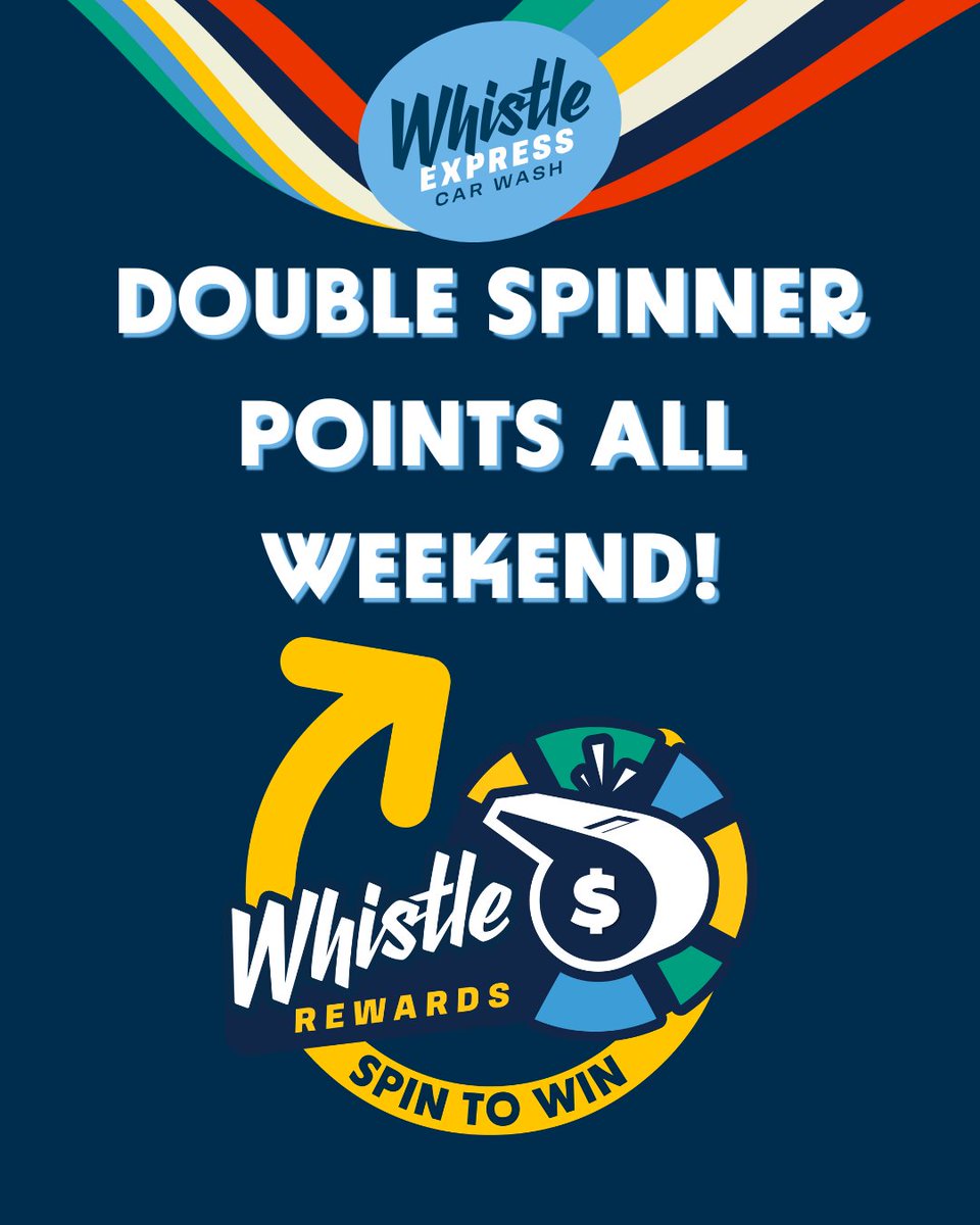 National Car Wash Day is nice, but a weekend of clean? Now we’re talking. Whistle Express is keeping the shine going all weekend long—because your car deserves more than just one day of love. We also have double spinner points in our app! It’s Whistle Time, so stop by and let’s