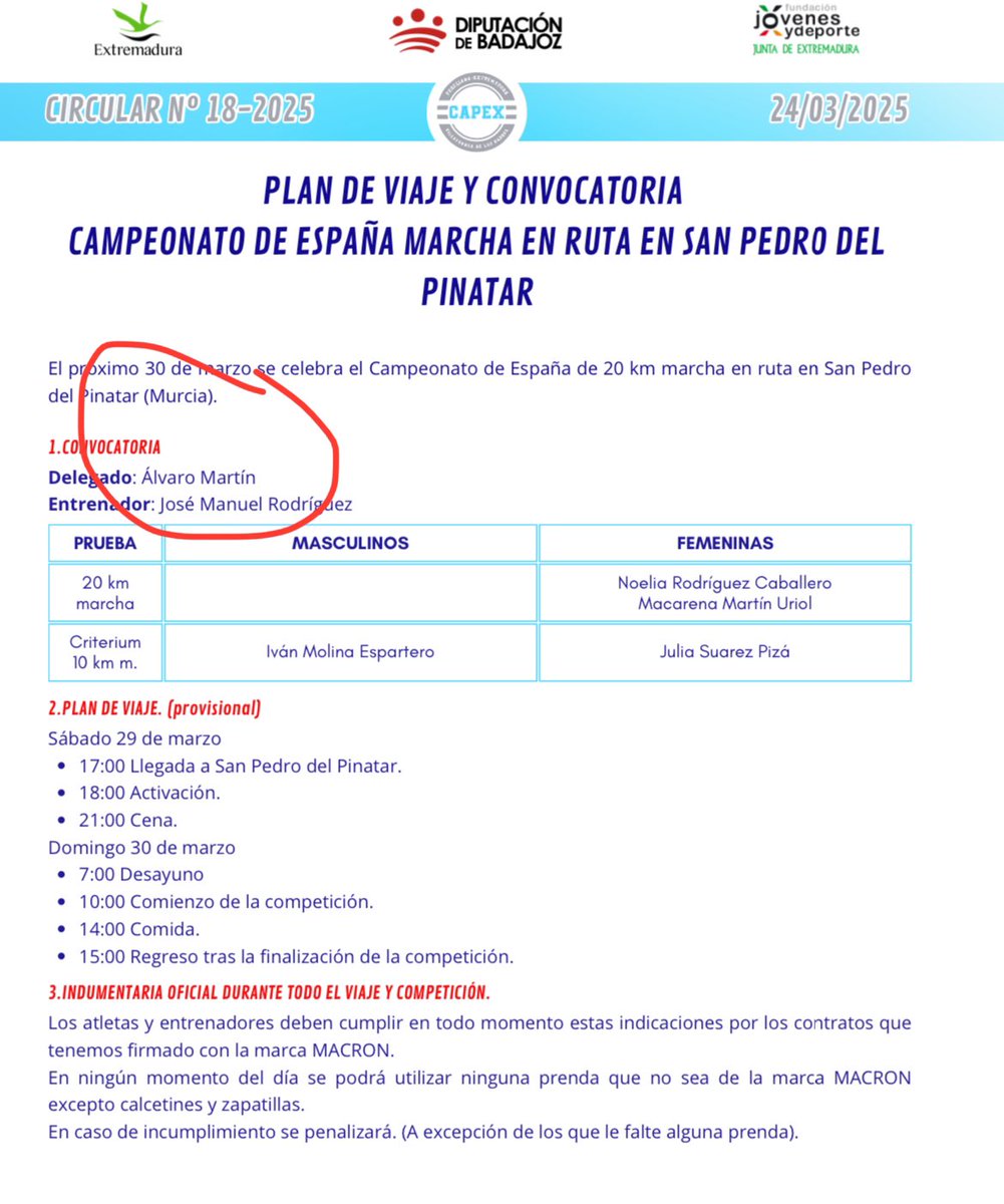 Las vueltas que da la vida!

En esta nueva etapa, vuelvo a un Campeonato de España de <a href="/atletismoRFEA/">atletismoRFEA</a> , pero esta vez como delegado del <a href="/AtletismoCAPEX/">CAPEX</a> 

Supongo que habrá que acostumbrarse a estos nuevos roles 😂
