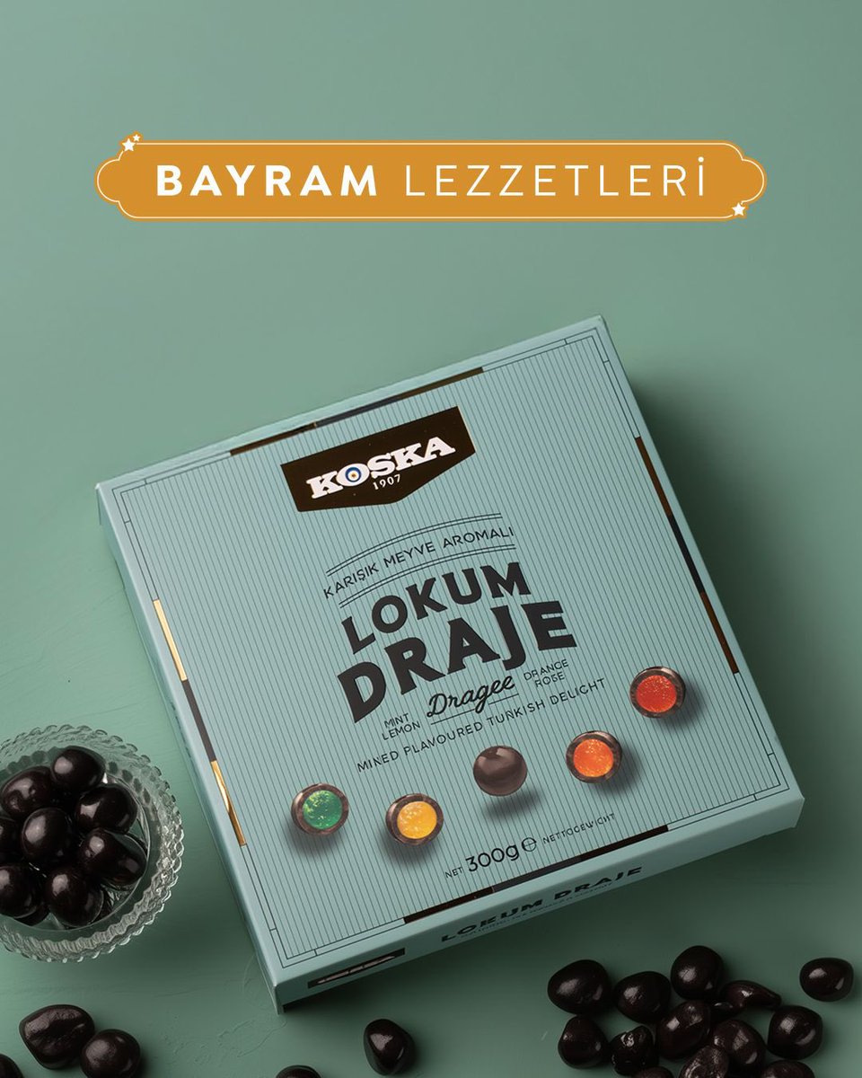 Bayramın en tatlı hediyesi: Koska’nın çikolata kaplı lokum drajeleri! Eşsiz lezzeti ve zarif sunumuyla, sevdiklerinize tatlı bir sürpriz yapın.